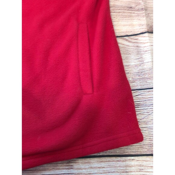 Chaps by Ralph Lauren Women's MEDIUM Fleece Vest Full Zip Red Collared Pockets - Picture 15 of 15